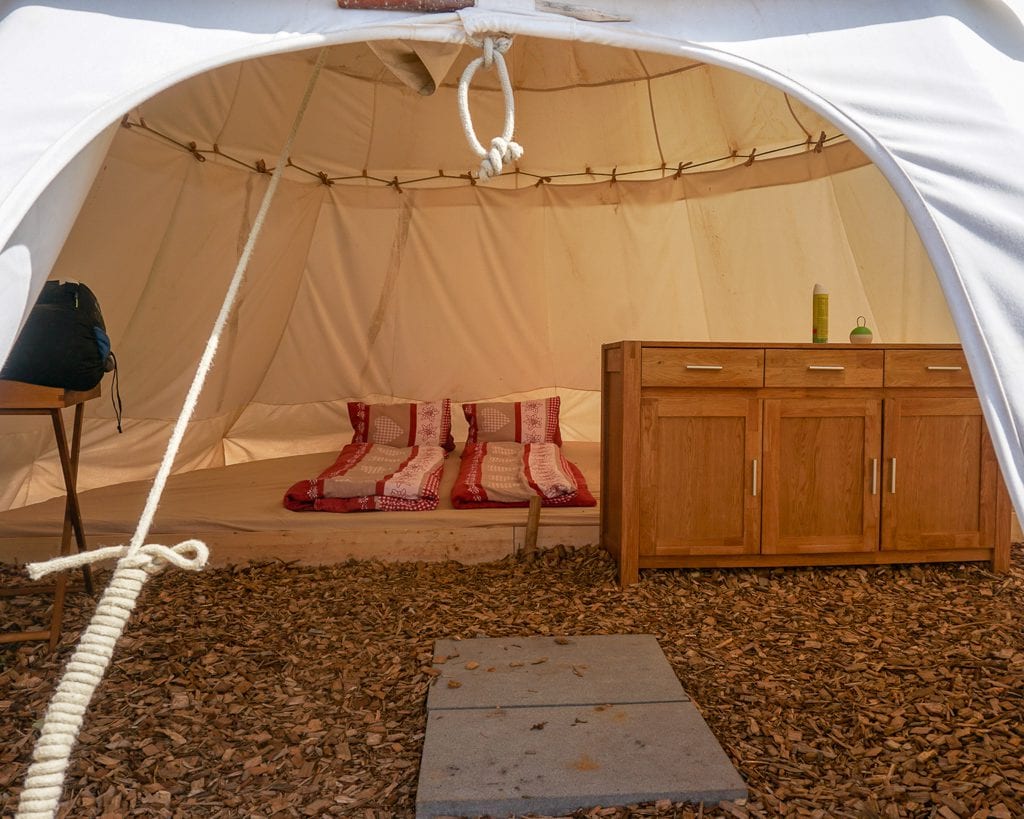 Glamping in a Tepee in Marc and Anna's Triesenberg Llama Farm