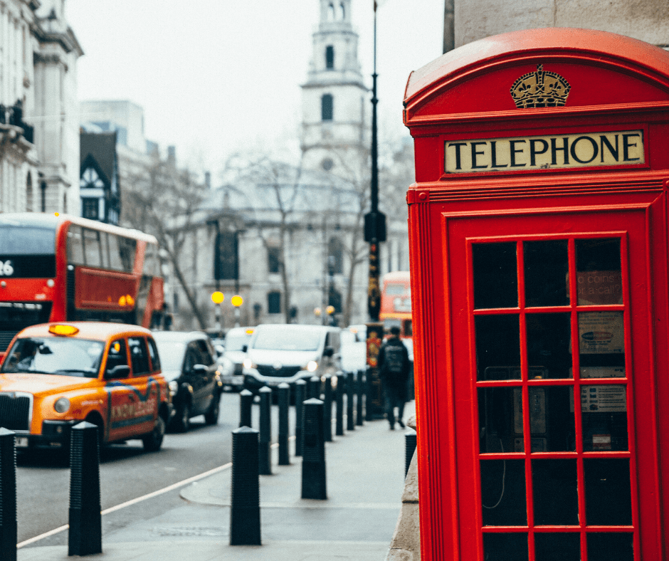 Telephone booth in London